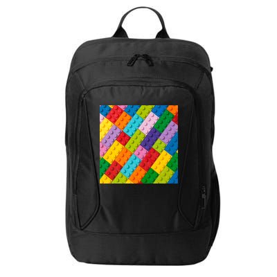 Many Toy Blocks Pattern City Backpack