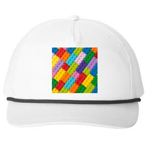 Many Toy Blocks Pattern Snapback Five-Panel Rope Hat