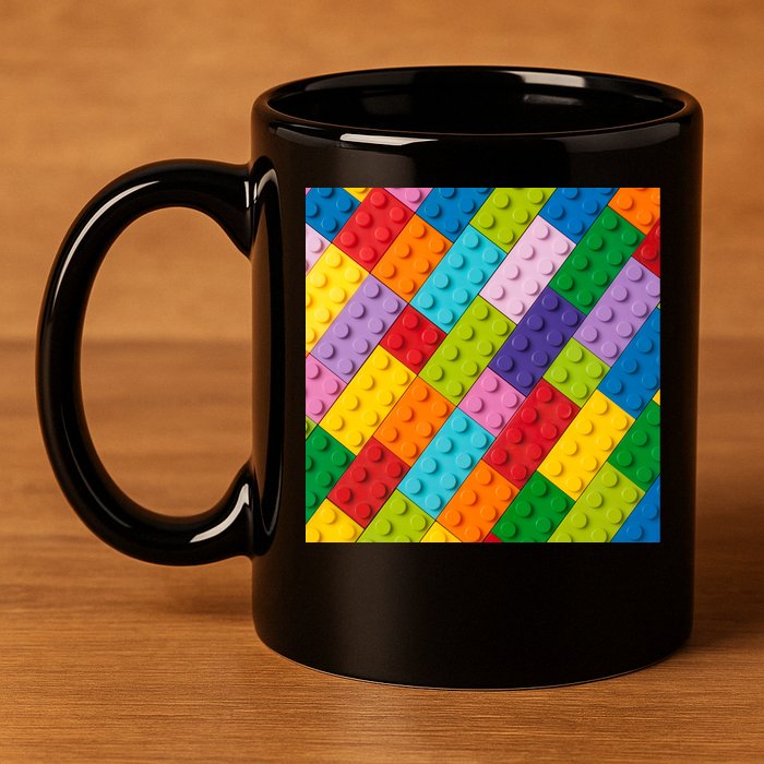 Many Toy Blocks Pattern 11oz C Handle Ceramic Mug