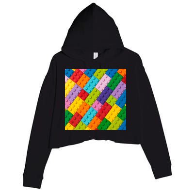 Many Toy Blocks Pattern Crop Fleece Hoodie