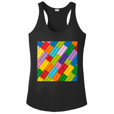 Many Toy Blocks Pattern Ladies PosiCharge Competitor Racerback Tank