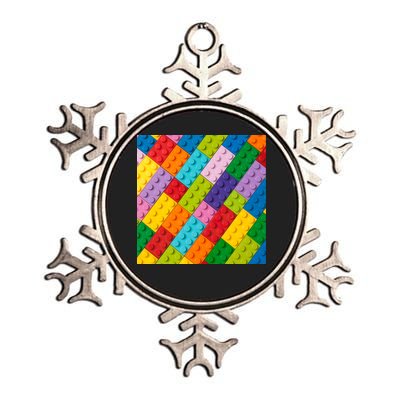 Many Toy Blocks Pattern Metallic Star Ornament