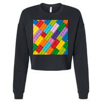 Many Toy Blocks Pattern Cropped Pullover Crew