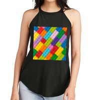 Many Toy Blocks Pattern Women's Perfect Tri Rocker Tank
