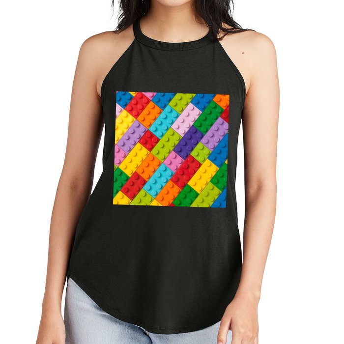 Many Toy Blocks Pattern Women's Perfect Tri Rocker Tank