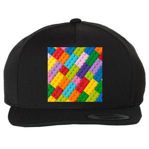 Many Toy Blocks Pattern Wool Snapback Cap