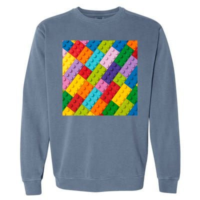 Many Toy Blocks Pattern Garment-Dyed Sweatshirt