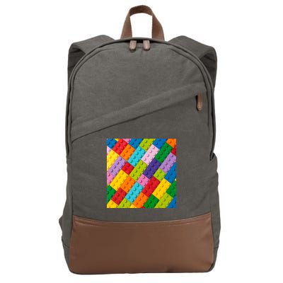 Many Toy Blocks Pattern Cotton Canvas Backpack