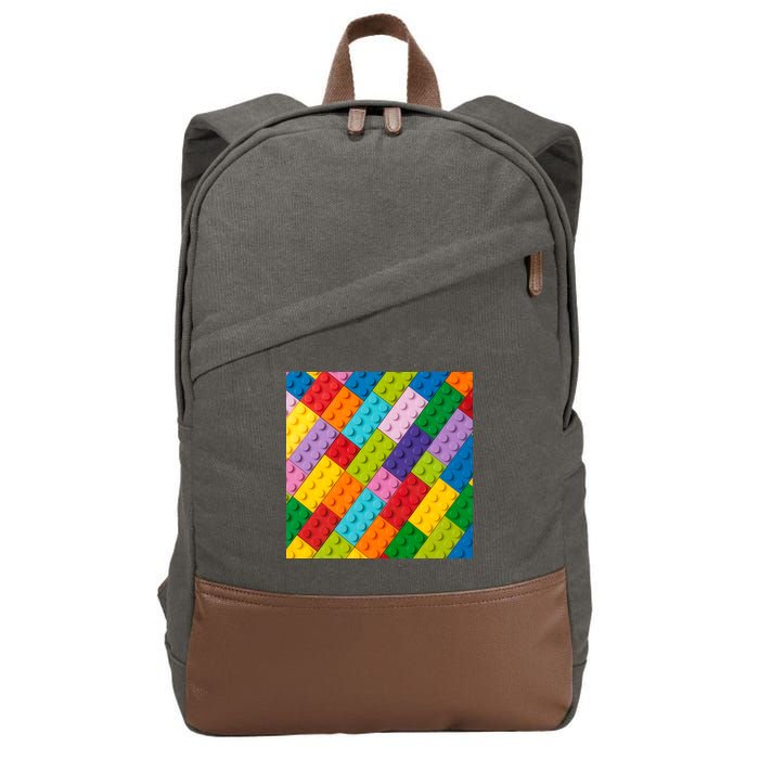 Many Toy Blocks Pattern Cotton Canvas Backpack