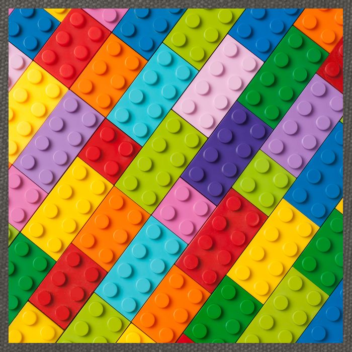 Many Toy Blocks Pattern Cotton Canvas Backpack