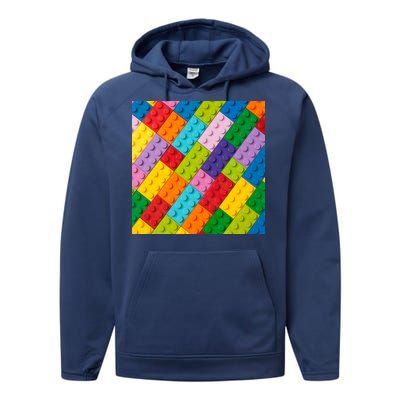 Many Toy Blocks Pattern Performance Fleece Hoodie