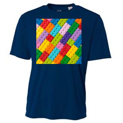 Many Toy Blocks Pattern Cooling Performance Crew T-Shirt