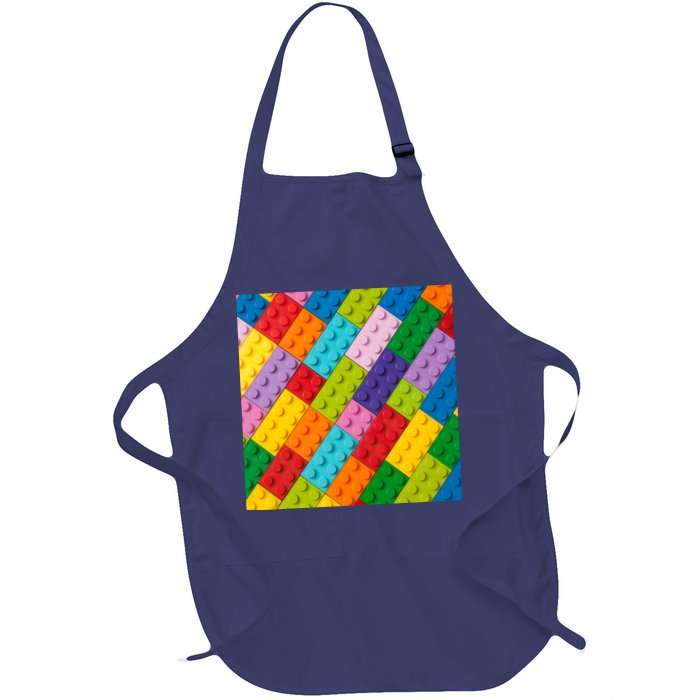 Many Toy Blocks Pattern Full-Length Apron With Pockets