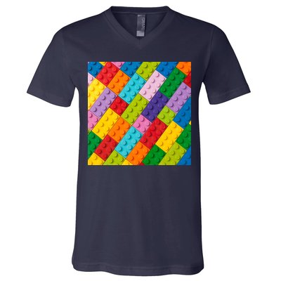 Many Toy Blocks Pattern V-Neck T-Shirt