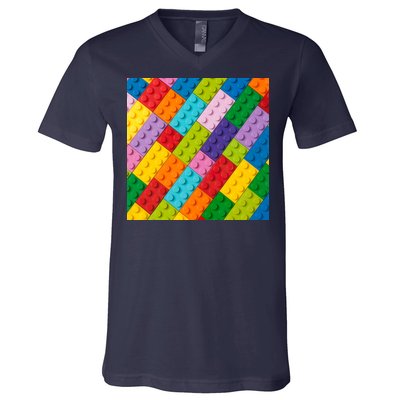 Many Toy Blocks Pattern V-Neck T-Shirt