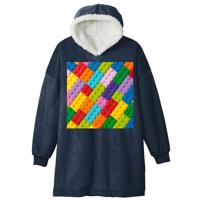 Many Toy Blocks Pattern Hooded Wearable Blanket