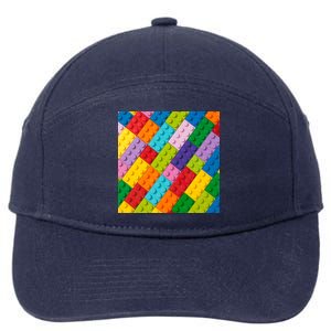 Many Toy Blocks Pattern 7-Panel Snapback Hat