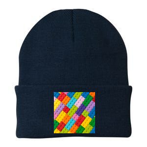 Many Toy Blocks Pattern Knit Cap Winter Beanie