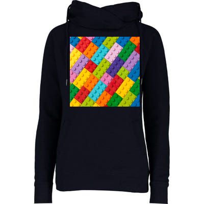 Many Toy Blocks Pattern Womens Funnel Neck Pullover Hood