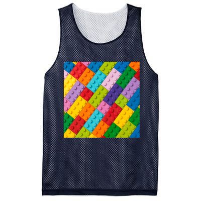 Many Toy Blocks Pattern Mesh Reversible Basketball Jersey Tank