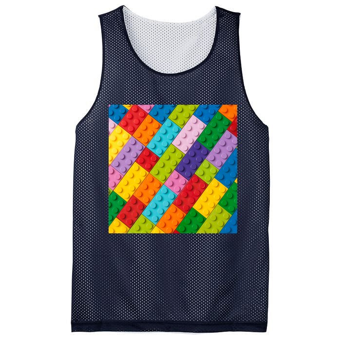 Many Toy Blocks Pattern Mesh Reversible Basketball Jersey Tank