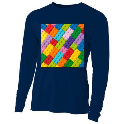 Many Toy Blocks Pattern Cooling Performance Long Sleeve Crew
