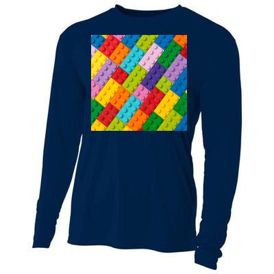 Many Toy Blocks Pattern Cooling Performance Long Sleeve Crew