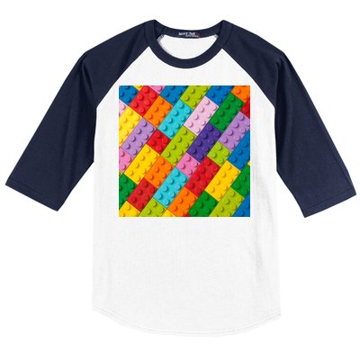 Many Toy Blocks Pattern Baseball Sleeve Shirt