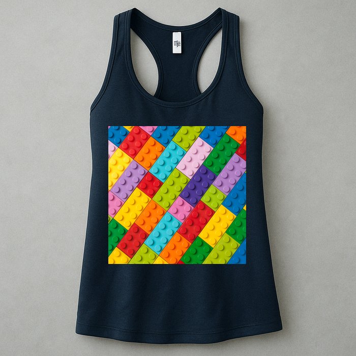 Many Toy Blocks Pattern Womens Tank Top