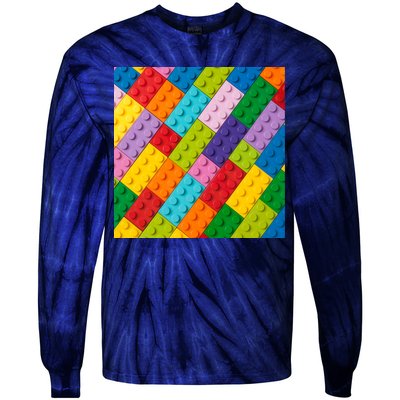 Many Toy Blocks Pattern Tie-Dye Long Sleeve Shirt