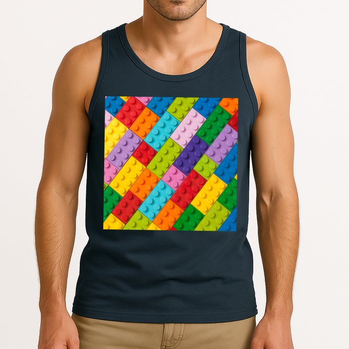 Many Toy Blocks Pattern Tank Top
