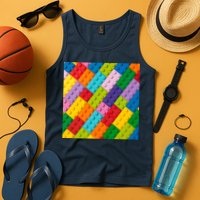 Many Toy Blocks Pattern Tank Top