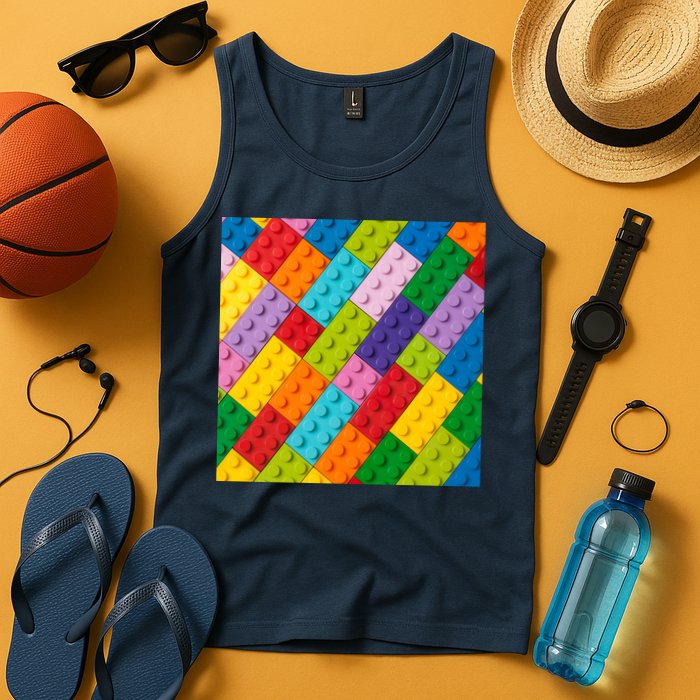Many Toy Blocks Pattern Tank Top