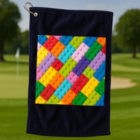 Many Toy Blocks Pattern Golf Towel
