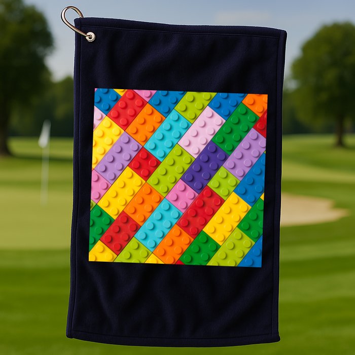 Many Toy Blocks Pattern Golf Towel