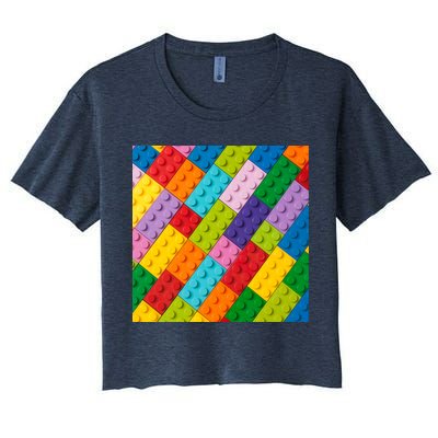 Many Toy Blocks Pattern Crop Top