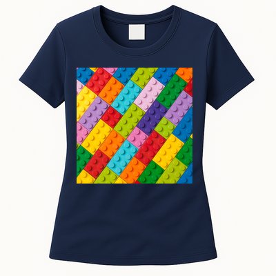 Many Toy Blocks Pattern Womens T-Shirt