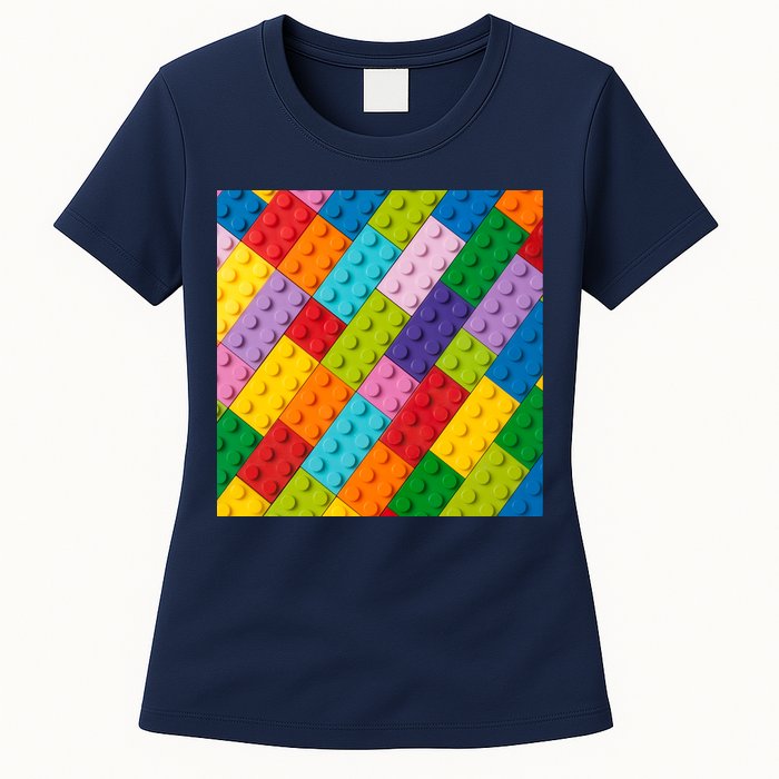 Many Toy Blocks Pattern Womens T-Shirt