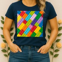 Many Toy Blocks Pattern Womens T-Shirt