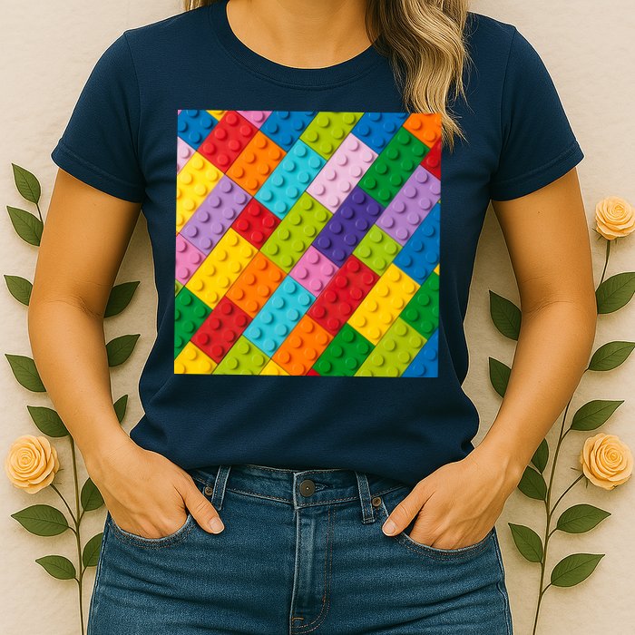 Many Toy Blocks Pattern Womens T-Shirt