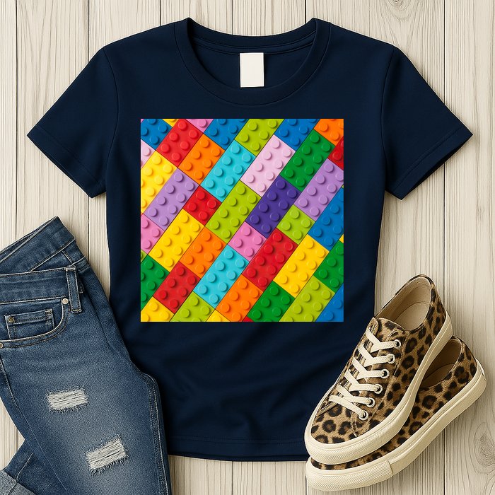 Many Toy Blocks Pattern Womens T-Shirt