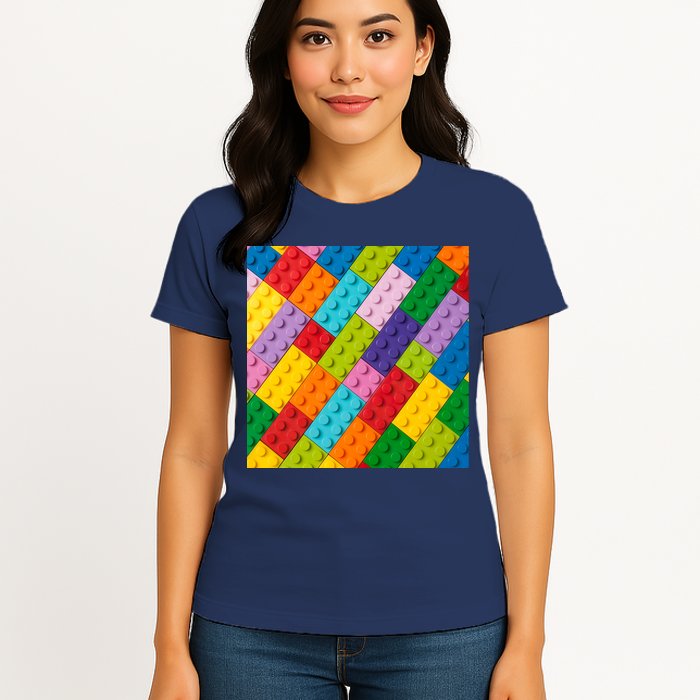 Many Toy Blocks Pattern Womens T-Shirt
