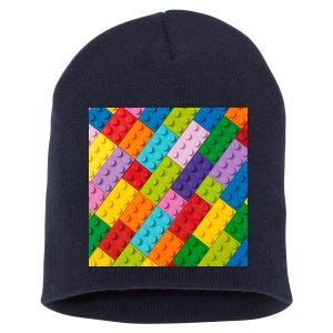 Many Toy Blocks Pattern Short Acrylic Beanie