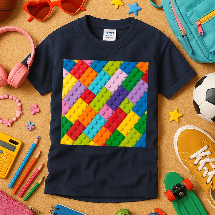 Many Toy Blocks Pattern Kids T-Shirt