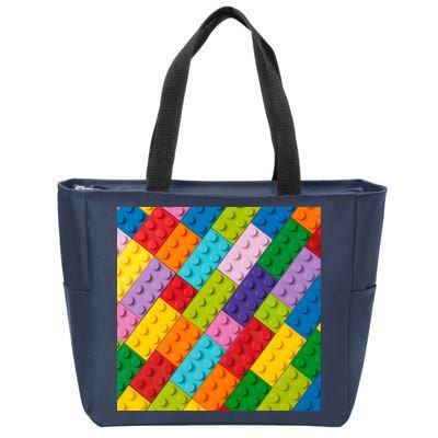 Many Toy Blocks Pattern Zip Tote Bag