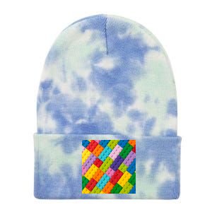 Many Toy Blocks Pattern Tie Dye 12in Knit Beanie