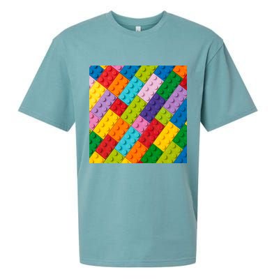 Many Toy Blocks Pattern Sueded Cloud Jersey T-Shirt
