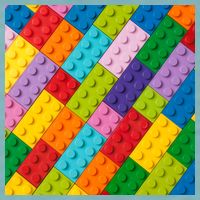 Many Toy Blocks Pattern Sueded Cloud Jersey T-Shirt