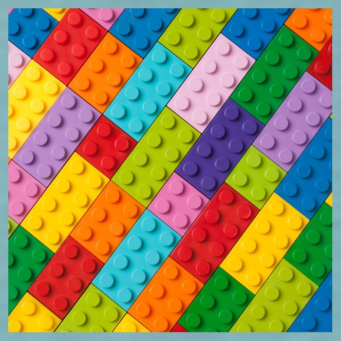 Many Toy Blocks Pattern Sueded Cloud Jersey T-Shirt