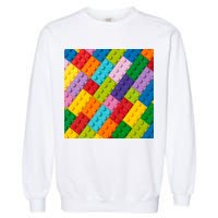 Many Toy Blocks Pattern Garment-Dyed Sweatshirt